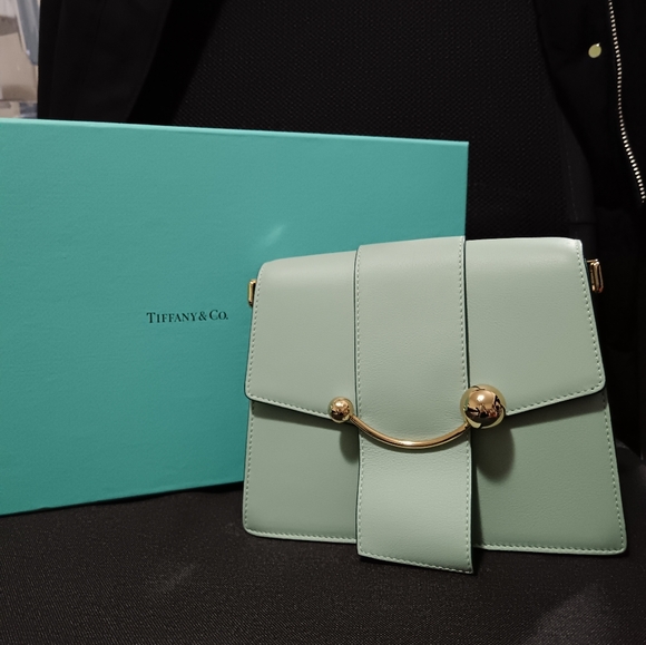 Strathberry Blue Crescent Box Bag - Picture 7 of 11